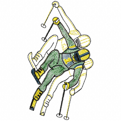 Ski Embroidery Design 1
